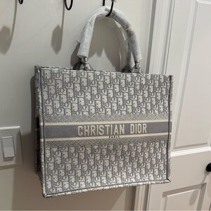 Dior style Monogram Gray Book Tote